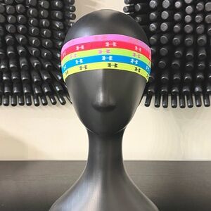 Under Armor Colorful No-Slip Elastic Headbands - Assorted Neon Set of 5